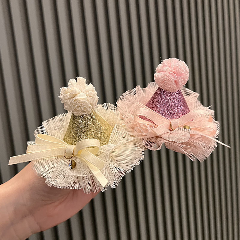 Wholesale Children's hair clip Korean style baby girl headdress princess birthday hat hairpin crown top clip little girl performance hair accessories