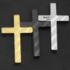 Wholesale Classic Style Cross Pendant In 304 Stainless Steel With Electroplated Finish, Steel Color