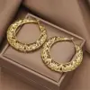 Wholesale Three-dimensional Geometric Earrings For Women In Copper With KC Golden Water Plating And 0.03µm Thick Coating