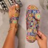 oly-38ea94cf51112df7f4a0c82422c7ae8b Wholesale Summer Style Breathable Printed Slip-on Roman Style plus size Sandals for Women Ethnic Style
