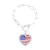 Wholesale Fashion Love Five-pointed Star Flag Pendant American Independence Day Bracelet Commemorative Patriotic Holiday Bracelet