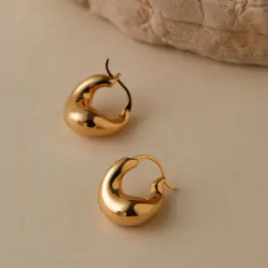 Wholesale Round Irregular Women's Earrings Multifunctional Copper Plated 18K Gold Geometric Glass Gemstone Jewelry