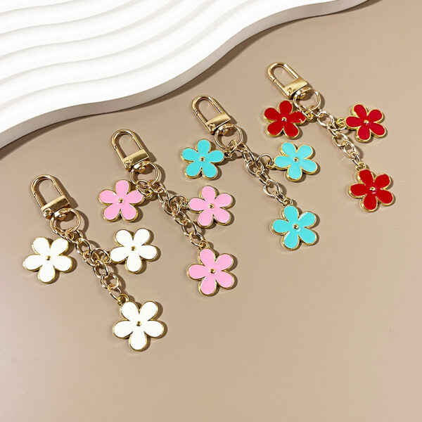 oly-390c7af2b8ae5623ba70b724b424a623 Wholesale double-sided drip oil color flower alloy keychain creative Airpods bag pendant