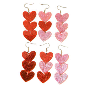 oly-390e1e1a7fd6a4c24f6de01e651cc27f Wholesale Cute Simple Fresh Acrylic Valentine's Day Glitter Peach Heart Love Sequin Earrings