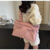oly-39185ecb9a5493fac943d87d9caaa9da Wholesale Fashion Pleated Niche Design Large Capacity Tote Bag Korean Style Bow Women's Bag Single Shoulder Armpit Bag