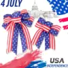 oly-393c662907b29f6c46b2cca3a6cc30dc Wholesale Small Size Linen Stars American Independence Day Decoration Party Supplies Bowknot Tablecloth Hanging Decorations