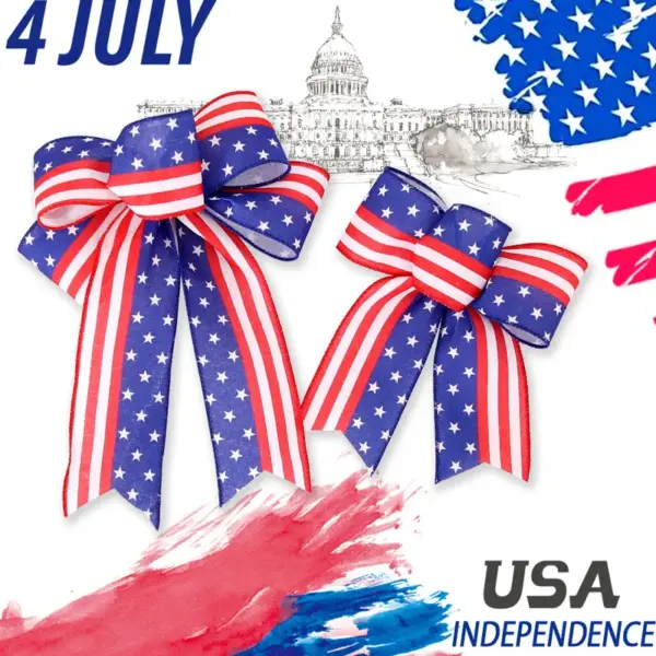 oly-393c662907b29f6c46b2cca3a6cc30dc Wholesale Small Size Linen Stars American Independence Day Decoration Party Supplies Bowknot Tablecloth Hanging Decorations
