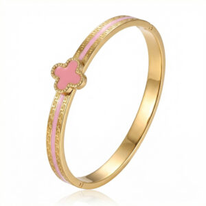 Four flower pink glue / True gold plating in full-body stainless steel furnace