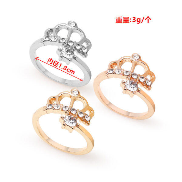 Wholesale ring style crown ring Women's index finger imitation silver jewelry accessories simple Japanese and Korean fashion ring