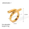 Wholesale PVD Coated Real Gold Plated 18K Gold Irregular Geometric 304 Stainless Steel IG Style Modern Style Classic Style Waterproof Non Tarnish Open Rings