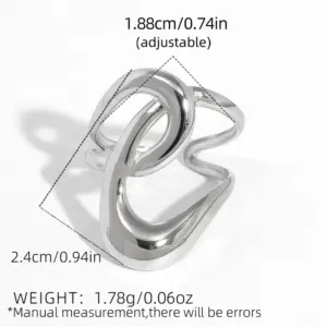 Silver / adjustable / A Ring