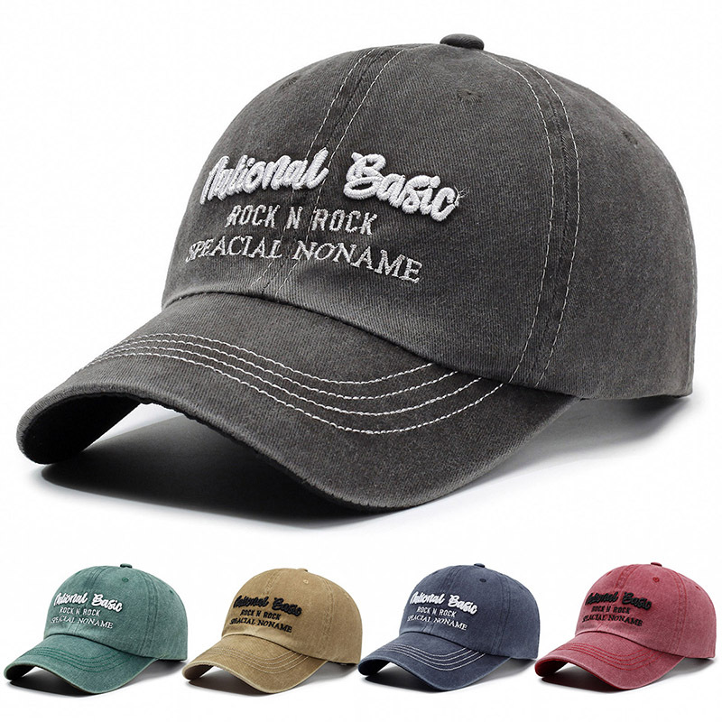 Wholesale European and American Retro Baseball Cap Trendy Letter Couple Cap Fashion Washed Denim Outdoor Sunshade Casual Hat