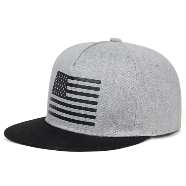 oly-39853c52e4dcd37728c25fc23198a505 Wholesale American Flag Hip-Hop Women’s Flat Brim Hat Featuring Polyester Material With Printing Craft For Outdoor Use