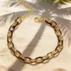 Wholesale Solid Color Waterproof Non Tarnish Couple Bracelets Featuring Handmade Chain In 304 Stainless Steel With 18K Real Gold Electroplated