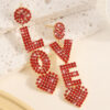 Wholesale  States decorative personality flash diamond love earrings versatile fashion design sense earrings earrings Valentine's Day jewelry
