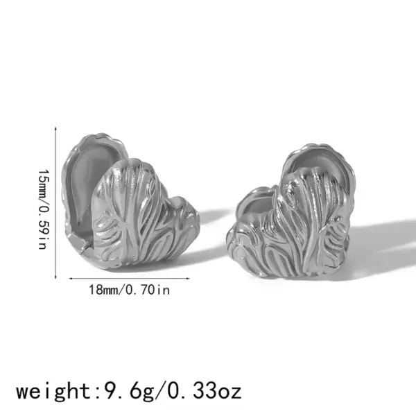 Wholesale 1 Pair Classical Retro Cool Style Circle Heart Shape Polishing 304 Stainless Steel 18K Gold Plated Earrings