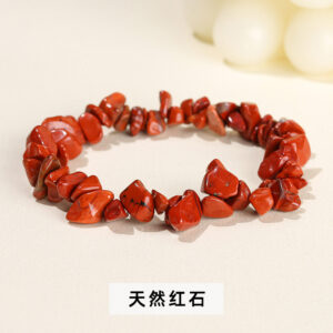 Natural Red Stone Gravel Bracelet / 5-8mm
