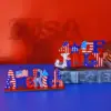Wholesale Wooden Letter Decorations American National Day Scene Decoration Props Cartoon Grid Home Festival Supplies