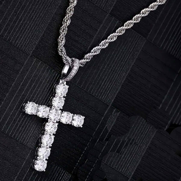 Wholesale Twist Chain Cross Men's Simple Jewelry Casual Pendant Hip-Hop Necklace Pendant Men's Popular Cross