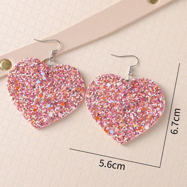oly-39d21ac0bd5e70bf53109eb76f6f6903 Wholesale Valentine's Day Blingbling Sequins Peach Heart Love Sexy Red Lips Earrings Leather Ear Jewelry