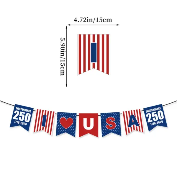 oly-39efed5f31ccf9fbc7879c8d827a294b Wholesale American Independence Day Celebration Decoration Banner 250th Anniversary Triangle Flag Paper Material For Party Use
