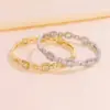 Wholesale Geometric Electroplated Copper Bangle For Women With Zircon Inlay And Water Plating Gold Process