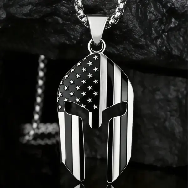 Wholesale American Flag Pendant Necklace For Women With 304 Stainless Steel Box Chain, Waterproof Non Tarnish