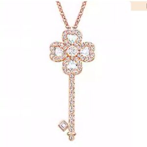 Love clover key necklace