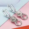 Wholesale Women’s Animal Drop Earrings With Claw Setting, White K Plated Copper Featuring Zircon Inlay And Water Plating