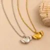 Wholesale PVD Coated 18K Gold Real Gold Plated Heart Shape 304 Stainless Steel Elegant Classical Pastoral Waterproof Non Tarnish 304 Stainless Steel Lobster Trigger Clasp Closure Pendant Necklace