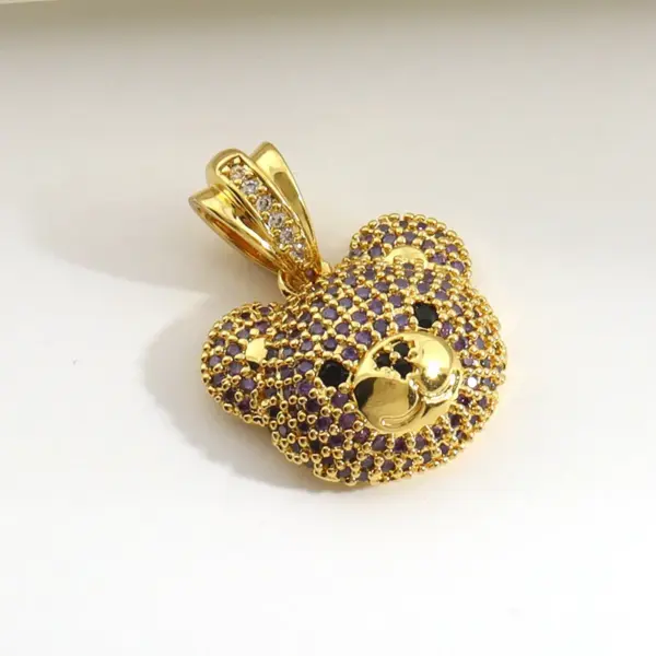 Wholesale Fashionable Design Pendant Copper Plated Real Gold Micro-Paved Zircon Saint Jude Pendant Jewelry Accessory