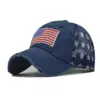 Wholesale Women's Classic Style American Flag Embroidery Curved Eaves Baseball Cap