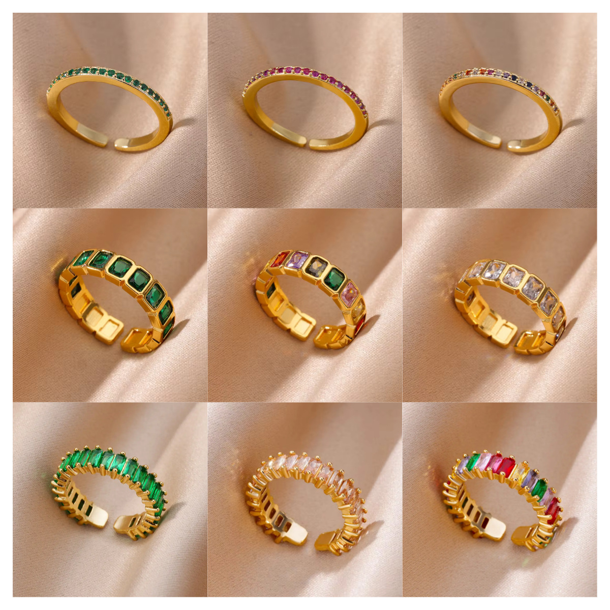 Wholesale Europe and the United States hot selling zircon ring ins female fashion design feeling 18K gold plated ring ring ring jewelry rings