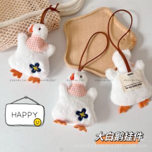 oly-3a4bd84dc7283e8361c30f801af4c4c4 Wholesale Creative Cartoon Big White Goose Plush Pendant Cute Bib Duck Doll Hanging Ornaments Grasping Machine Doll Bag Accessories Gift