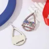 Wholesale 1 Pair Novelty Streetwear Water Droplets American Flag Boots Wood Drop Earrings