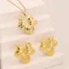 Wholesale Leaf Pattern Waterproof Non Tarnish Stud Earrings For Women With 0.03µm Water Plating And 18K Real Gold Plated 304 Stainless Steel