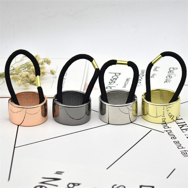 Wholesale metal horse tail buckle all-match hairband high-grade simple smooth hair tie jewelry hair ring head rope