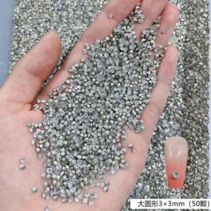 Pointed bottom white pointed bottom zircon 3*3 large round / 1w (original black gold paper packaging)