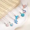 Wholesale Electroplating PVD Coated Real Gold Plated Tortoise Starfish Whale 304 Stainless Steel Copper 304 Stainless Steel Pendant Necklace Necklace