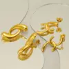 Wholesale PVD Coated 18K Gold Plated Irregular Solid Color Stainless Steel Modern Style Simple Style Waterproof Non Tarnish Ear Studs