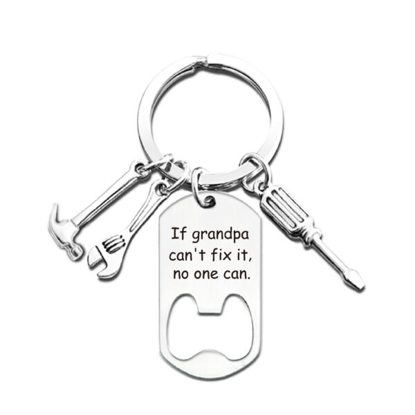 oly-3a85318d083907b3ed884786e030b223 Wholesale Keychain Pendant Family Bottle Opener Birthday Holiday Father's Day Gift Engraving Metal Keychain