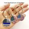 Wholesale American Flag Key Chain In Zinc Alloy With Gem Inlay, Stylish And Durable Key Accessory
