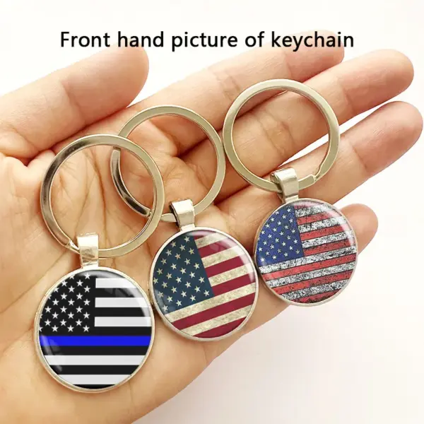 Wholesale American Flag Key Chain In Zinc Alloy With Gem Inlay, Stylish And Durable Key Accessory