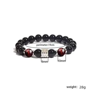 Wholesale Simple Style Classic Style Round Stainless Steel Natural Stone Glass Chakra Bracelet