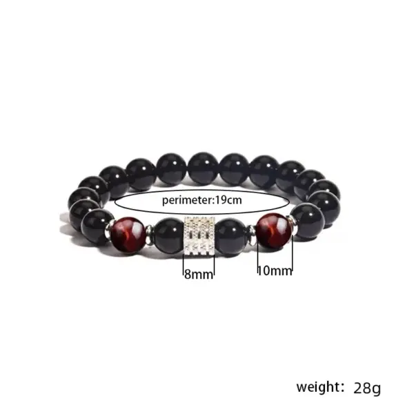 Wholesale Simple Style Classic Style Round Stainless Steel Natural Stone Glass Chakra Bracelet