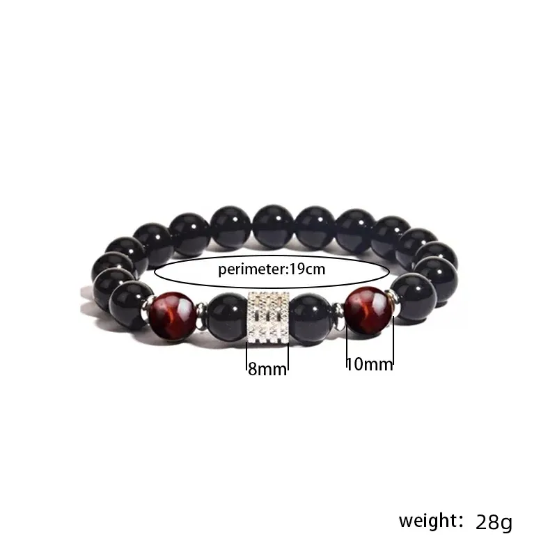 Wholesale Simple Style Classic Style Round Stainless Steel Natural Stone Glass Chakra Bracelet