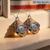 Wholesale Retro Conch Drop Earrings With White & Red Acrylic And 304 Stainless Steel Ear Pins For Women