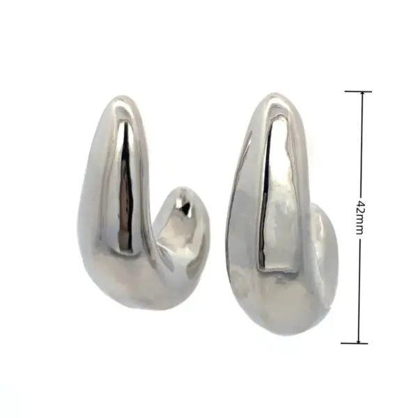 Wholesale PVD Coated Real Gold Plated 18K Gold C Shape 304 Stainless Steel Simple Style Waterproof Non Tarnish Ear Studs