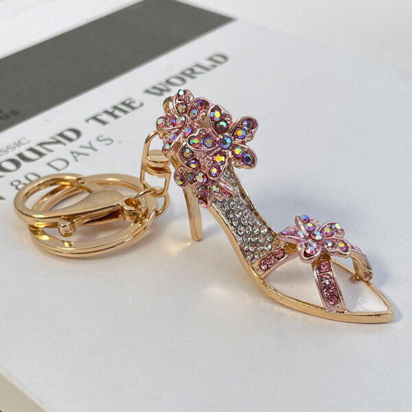 oly-3ac5b82241bca4935955acb725a2cc64 Wholesale Color Diamond High Heels Car Keychain Bag Accessories Pendant Key Chain Small Gift Hanging Buckle