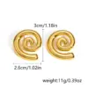 Wholesale 1 Pair Classic Style Geometric Oval Heart Shape Plating 304 Stainless Steel Ear Studs
